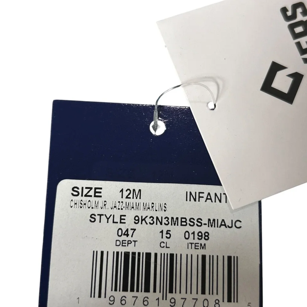 NEW Miami Marlin Bodysuit Infant 12M Black Chisholm Jr.‎ Bodysuit Jersey #2 MLB